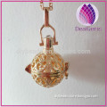 Hot-selling Round ball gold color Essential oil diffuser necklace cage locket